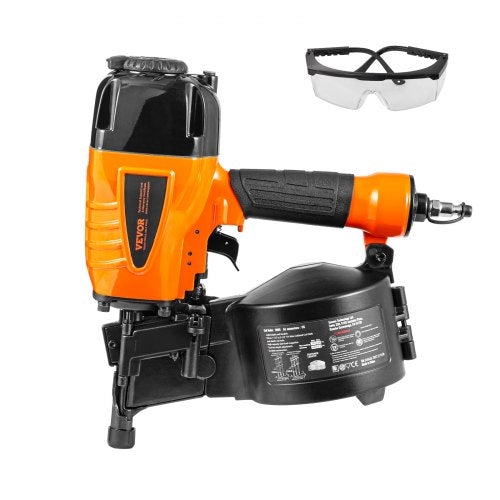 Coil Siding Nailer CN65, 1-1/4' to 2-1/2' 15 Degree Pneumatic Siding Nail Gun with Tool-Less Depth Adjustment, 70-120PSI Air Coil Nailer for Siding, Pallet Sheathing, Wooding, Fencing, Decking