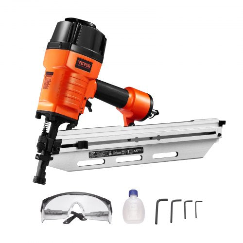 Framing Nailer, 80-120PSI Air Nail Gun, 2' to 3-1/2' 21 Degree Full Round Head Pneumatic Framing Nailer with Tool-Less Depth Adjustment & Dual Trigger Modes, Ideal for Framing Decking Flooring