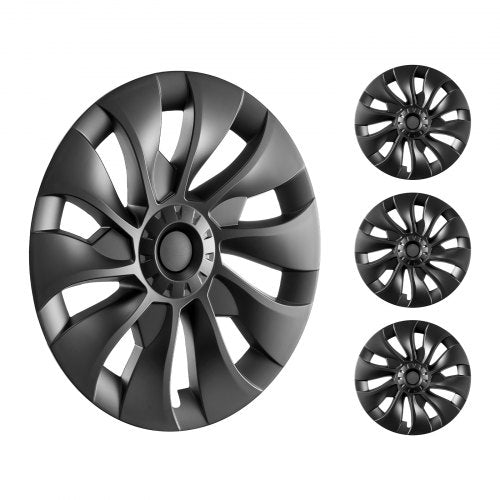 Wheel Rim Cover Hubcaps, 18 in, 2017-2023 Model 3 Fully Fit Hubcap with Snap, Guard Tape & Valve Nozzle Hole, ABS & PC Hubcap with High Rigidity & Less Wind Drag, Fits for All Weather Use