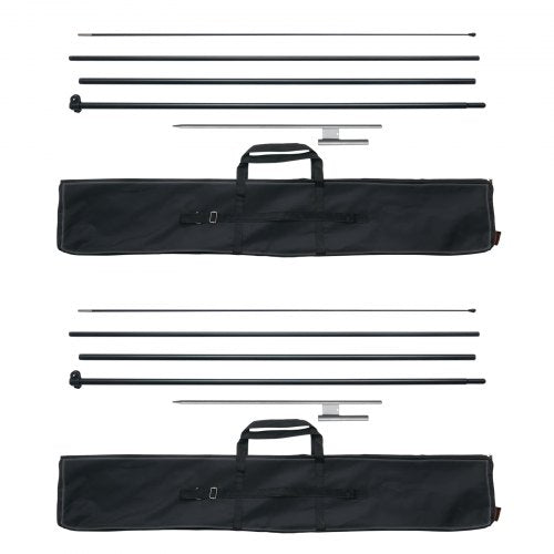 Feather Flag Pole Kit, 2 Packs Swooper Flag Pole 16.3 ft, Sign Flag Poles for Business Advertising Flags Outdoor, with Ground Stakes and A Carrying Bag (Flag Not Included)