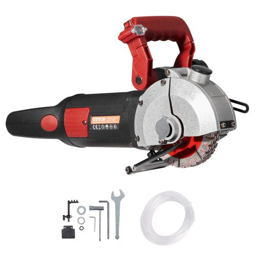 Wall Chaser, 2500W 38 mm Cutting Width,Wall Groove Cutting Machine 34MM Cutting Depth,Wall Slotting Machine With 5 Saw Blades 4.5' Diameter 6300r/Min,One-time Forming Dustless