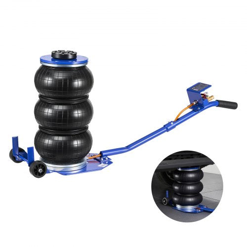 Air Jack, 3 Ton/6613 lbs Triple Bag Air Jack, Airbag with Six Steel Pipes, Lift Up to 17.7 inch/450 mm, 1-6 s Fast Lifting Pneumatic with Long Handle & Rubber Pad for Cars, SUVs, Pickup Trucks