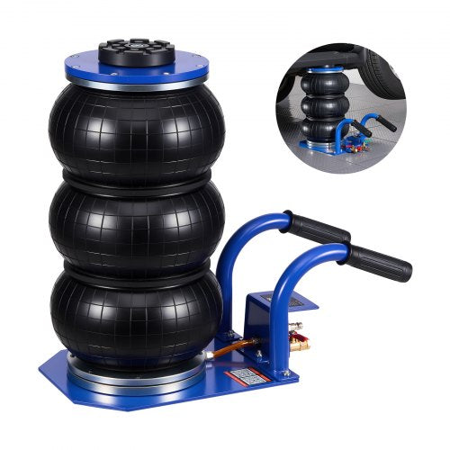 Air Jack, 3 Ton/6613 lbs Triple Bag Air Jack, Airbag with Six Steel Pipes, Lift Up to 17.7 inch/450 mm, 1-6 s Fast Lifting Pneumatic with Short Handles for Car, SUV, Pickup Truck Repair, Garage