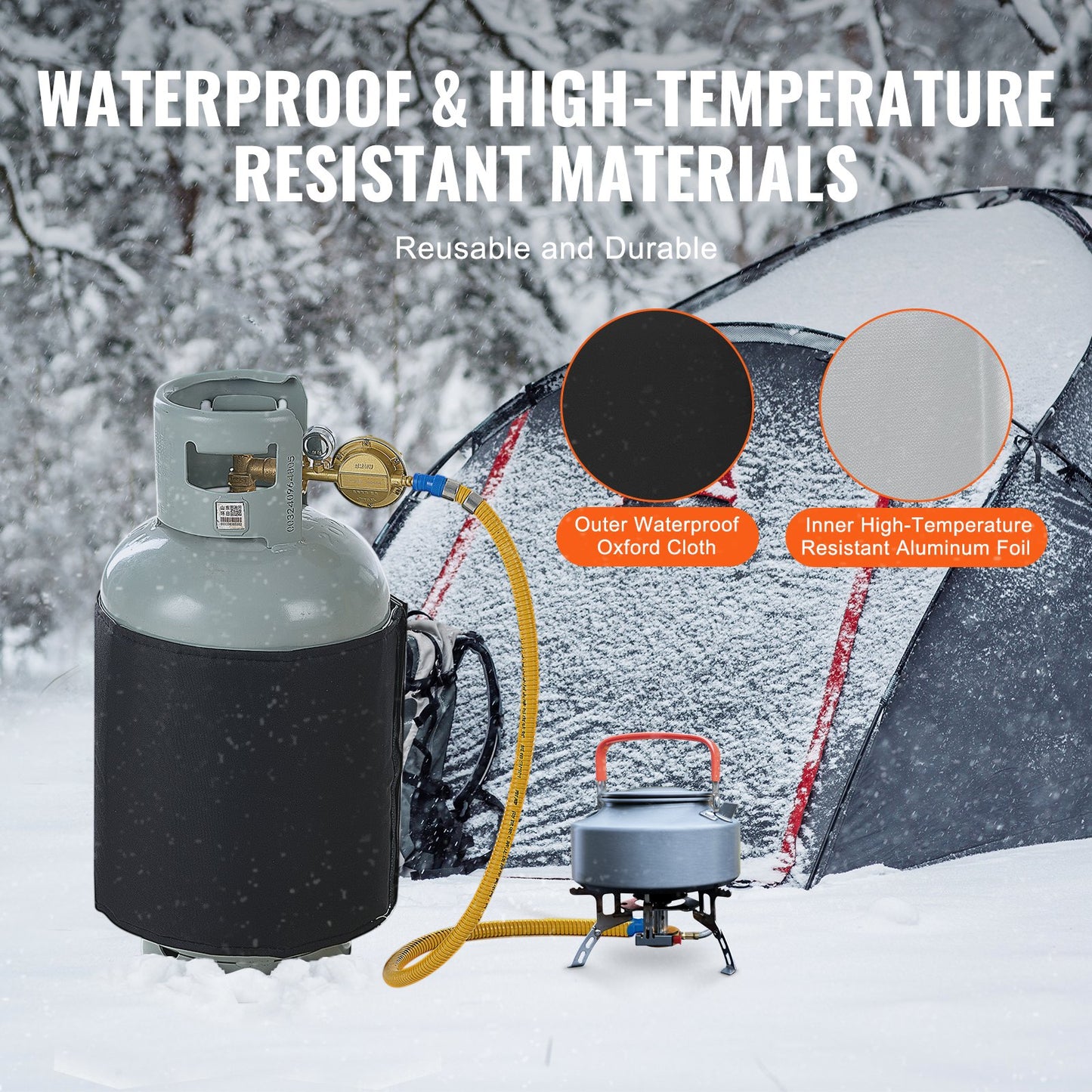 VEVOR Insulated Band Style Gas Cylinder Warmer for40 lbs Gas Tanks 120W 90 ¨H
