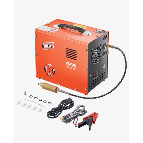 PCP Air Compressor, 4500PSI/30Mpa PCP Airgun Compressor with Built-in Converter & Fan Cooling System, Auto Stop DC12V/AC120V Portable Paintball Tank Compressor for Air Rifle, Scuba Diving Bottle