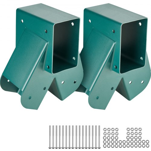 A-Frame Middle Swing Set Brackets, Heavy Duty Carbon Steel Swing with Mounting Hardware, DIY Swing Bracket Swing Kit for 4x4  (actual 3.7' x 3.7') Legs & 4x6 (3.7' x 5.7')Beam, Green (2 Pcs)