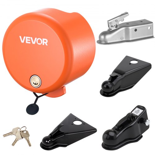 Trailer Lock, Fits 1-7/8, 2 & 2-5/16-Inch Straight?Tongue?Ball?Couplers, Heavy Duty Hitch Lock with 4 Keys Secures Security Chains, Anti-Theft RV Trailer Locks for RV, Trailer, Boat