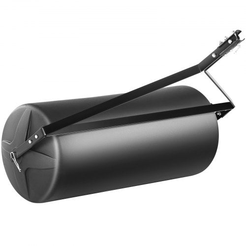 Tow Behind Lawn Roller, 400lbs Sand/Water Filled Yard Roller, LLDPE Drum and Steel Frame Sod Roller with Easy-turn Plug, Tow Behind a Tractor or ATV for Lawn, Garden, Farm, Park, Black
