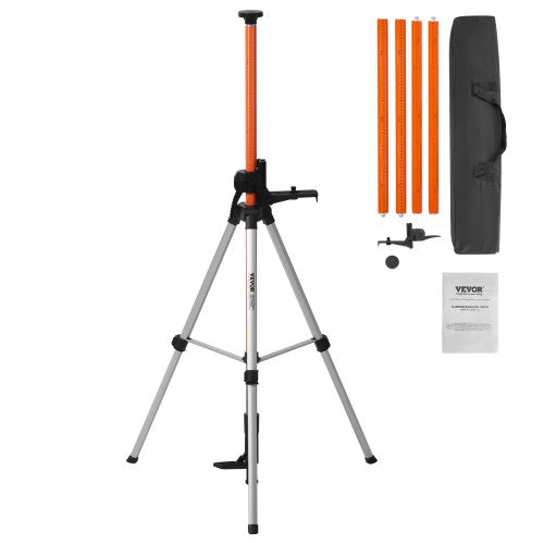 Laser Level Tripod, 1/4'-20 & 5/8'-11 Thread Mount, 40.94-133.85 inch Height Adjustment with Level Bubble & Heavy-duty Stand, Extendable Pole Lightweight Aluminum Tripod for Laser Scanner