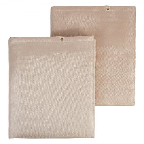 Welding Blanket 2 Packs, 4FT x 6FT Heat Treated Welding Blanket, Up To 998¡ãF Heat Resistant Blanket Set, Heavy-Duty Fiberglass Flame Retardant Insulation Welding Mat Cover with Metal Grommets