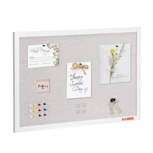 30'x20' White Cork Board with Linen Surface ¨C Stylish Wall-Mounted Bulletin Board for Home, School, Office ¨C Elegant & Functional Noticeboard
