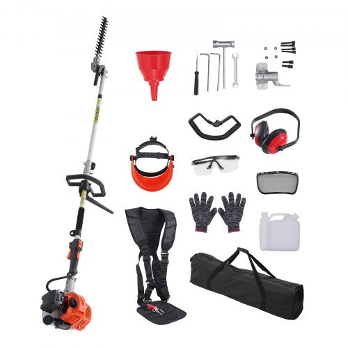 15.7-inch 26CC 2 Cycle Gas Hedge Trimmer, Gas Powered Pole Hedge Trimmer with Dual Sided Dual Action Blade, 270¡ã Adjustable Trimmer Head, Suitable for Trimming Shrubs, Bushes