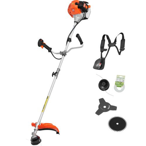 String Trimmer, 51.7CC 2-Stroke, Gas Powered Weed Wacker, 16.9' Cordless Grass Trimmer, Multi-Functional Lawn Edger with Shoulder Strap & 3T Blade, Weed Eater for Quick Grass Cleaning