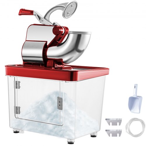 VEVOR 110V Commercial Ice Crusher 440LBS/H, ETL Approved 300W Electric Snow Cone Machine with Dual Blades, Stainless Steel Shaved Ice Machine with Safety On/Off Switch for Family, Restaurants, Bars