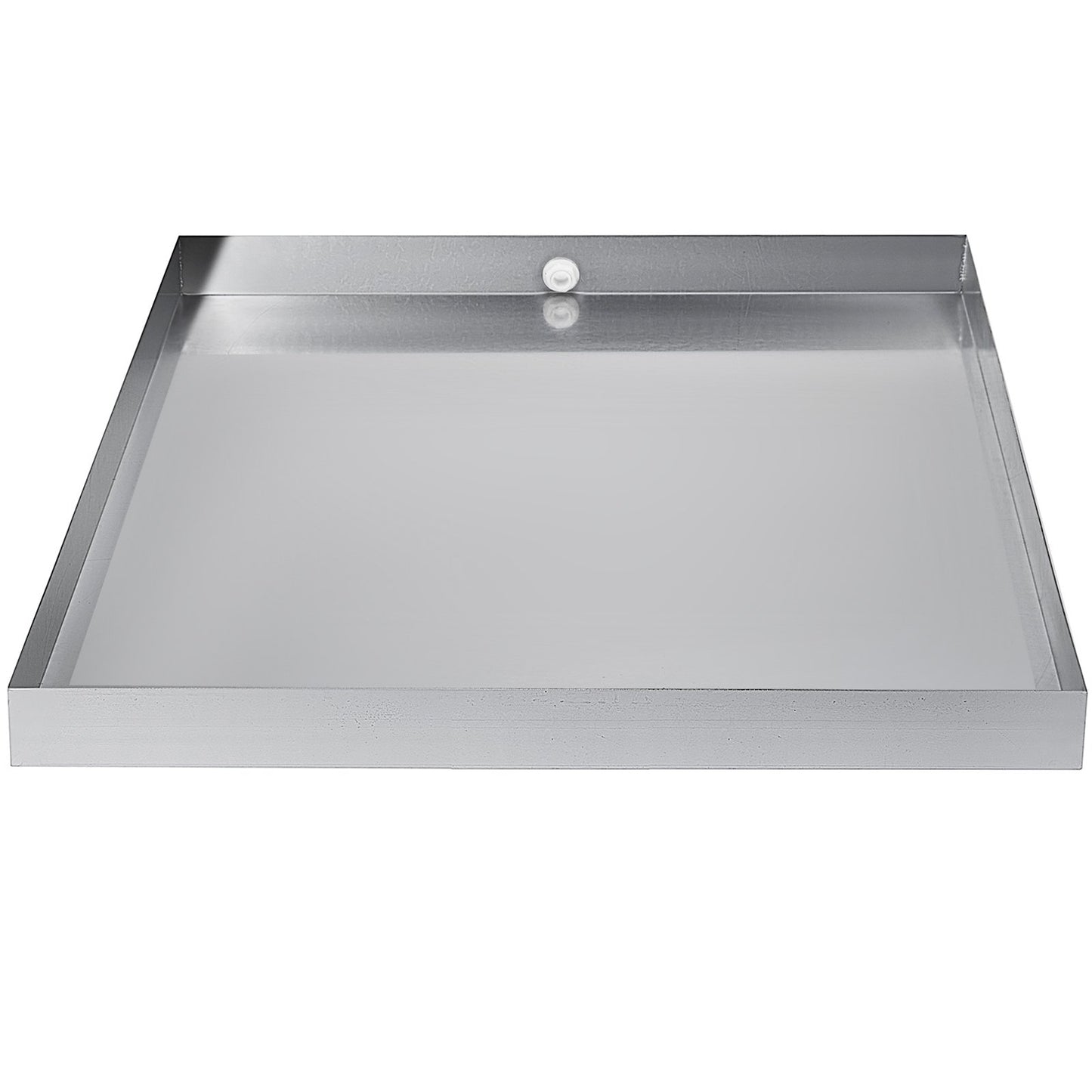 VEVOR 32 x 30 x 2.5 Inch Washing Machine Pan 18 GA Thickness Galvanized Steel Heavy Duty Compact Washer Drip Tray with Drain Hole & Hose Adapter