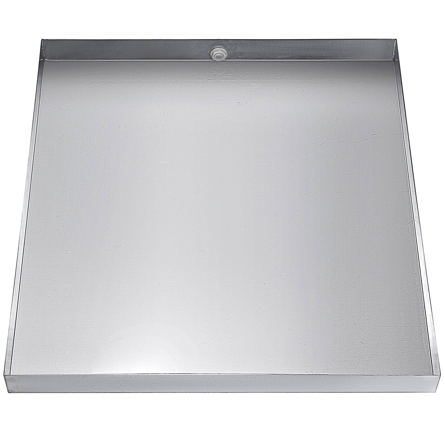 VEVOR 32 x 30 x 2.5 Inch Washing Machine Pan 18 GA Thickness Galvanized Steel Heavy Duty Compact Washer Drip Tray with Drain Hole & Hose Adapter