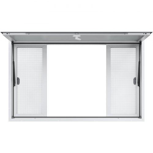 VEVOR Concession Window 60x36, Aluminum Alloy Food Truck Service Window with 4 Horizontal Sliding Windows & Awning Door & Drag Hook, Up to 85 Degrees Serving Window for Food Truck Concession Trailer