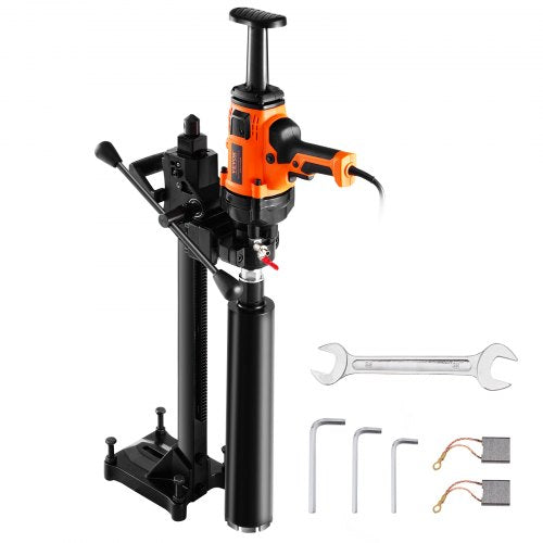 Core Drill Machine, 0.8-6.3in Drilling Diameter Handheld Diamond Core Drill Rig with Stand and Core Drill Bit, 2000W Rugged Concrete Core Drill, Wet and Dry Use, For Concrete, Brick, Marble