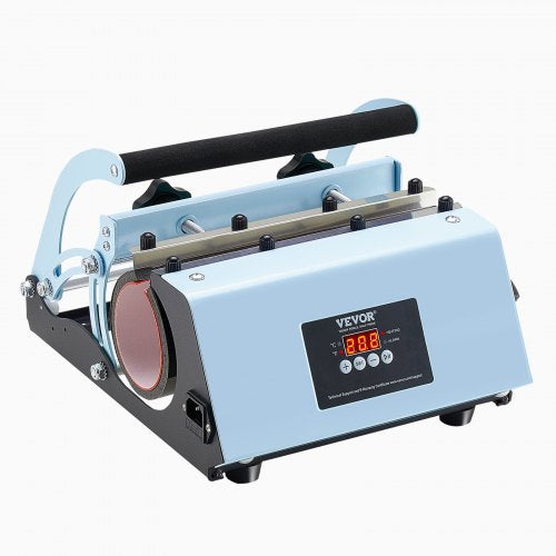 Tumbler Heat Press Machine, 11-30oz Mug Press, Heat Up Fast and Even, Tumbler Press with Sublimation Paper, Tape and Gloves, Temp and Time Setting, for Sublimation Tumblers, Cups, Mugs, Blue