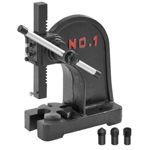 Arbor Press, 1 Ton Manual Arbor Press, 5.9' Maximum Height, Cast Iron Heavy-duty Manual Desktop Arbor Press, Precision Hand Press for Stamping, Bending, Stretching, Forming
