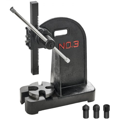 Arbor Press, 3 Ton Manual Arbor Press, 12.2' Maximum Height, Cast Iron Heavy-duty Manual Desktop Arbor Press, Precision Hand Press for Stamping, Bending, Stretching, Forming