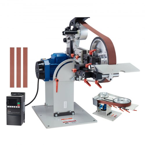 Belt Grinder Sander, 72 x 2-Inch Variable Speed Belt Polisher with VFD, 1500W Knife Sharpener with 3 Grinding Moulds & 3PCS Sanding Belts for Metalworking, Compatible with 72'- 82*2' Belts