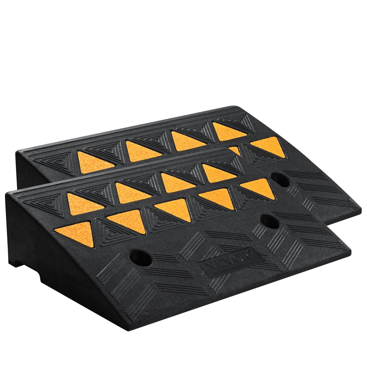 VEVOR Rubber Curb Ramp 2 Pack, 5 Rise Height Heavy-Duty 33069 lbs/15 T Capacity Threshold Ramps, Driveway Ramps with Stable Grid Structure for Cars, Wheelchairs, Bikes, Motorcycles