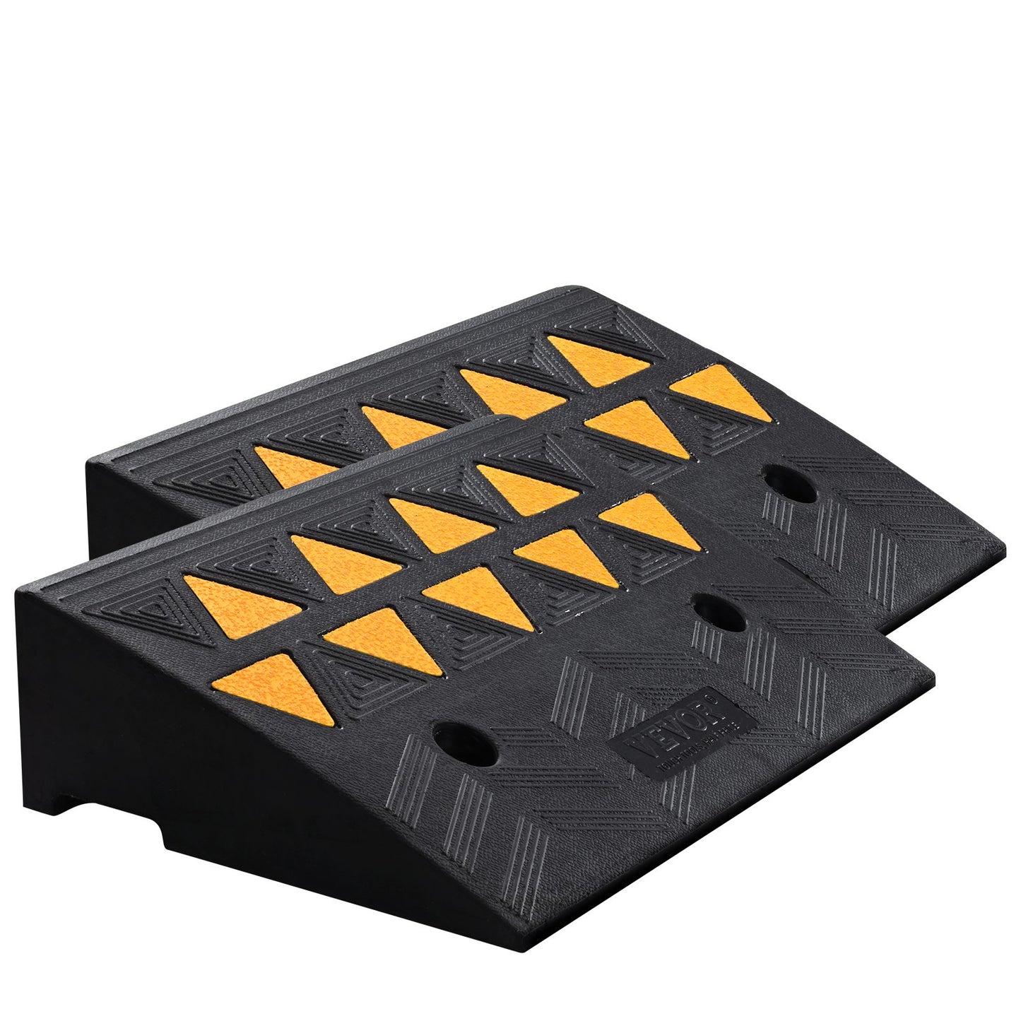 VEVOR Rubber Curb Ramp 2 Pack, 5 Rise Height Heavy-Duty 33069 lbs/15 T Capacity Threshold Ramps, Driveway Ramps with Stable Grid Structure for Cars, Wheelchairs, Bikes, Motorcycles