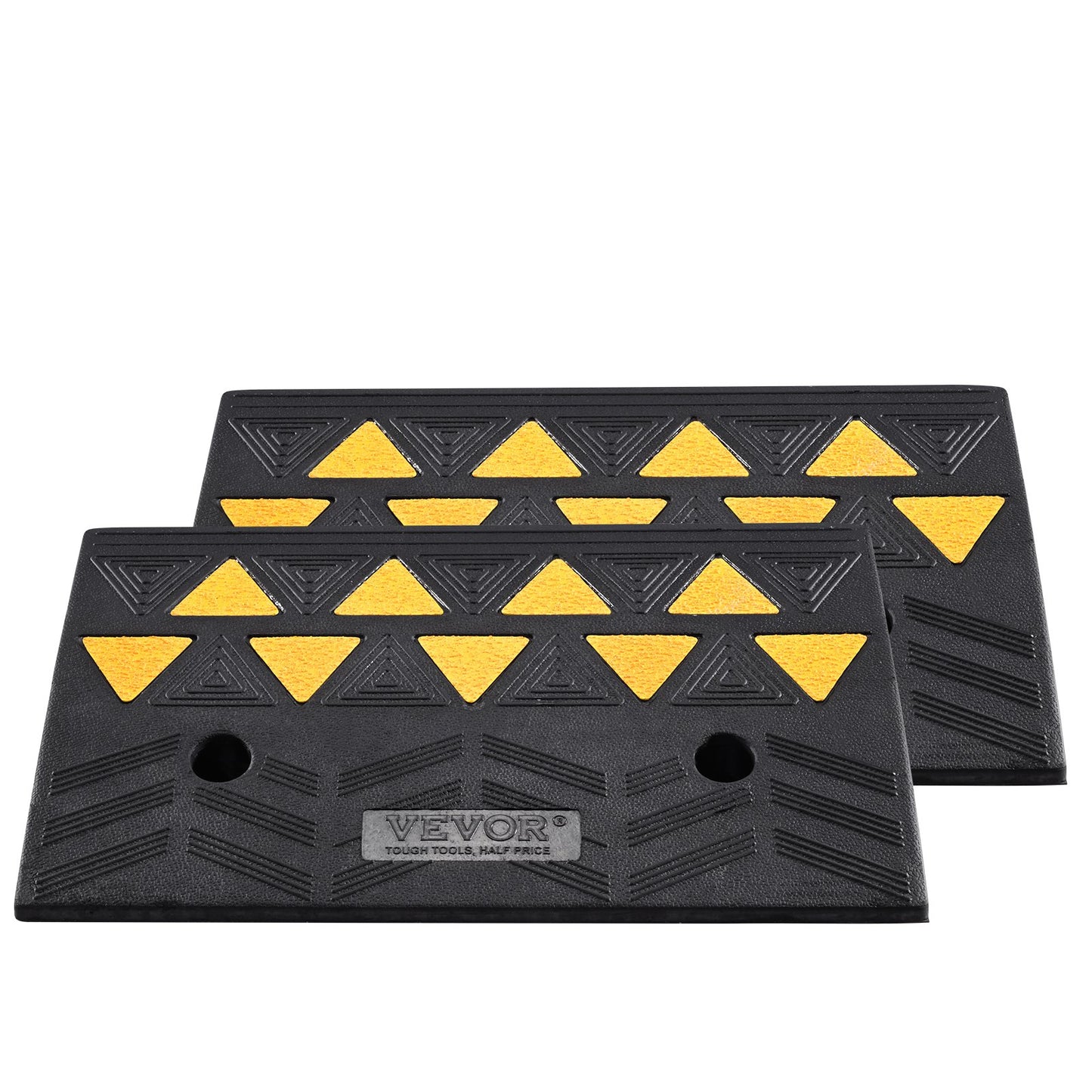 VEVOR Rubber Curb Ramp 2 Pack, 5 Rise Height Heavy-Duty 33069 lbs/15 T Capacity Threshold Ramps, Driveway Ramps with Stable Grid Structure for Cars, Wheelchairs, Bikes, Motorcycles