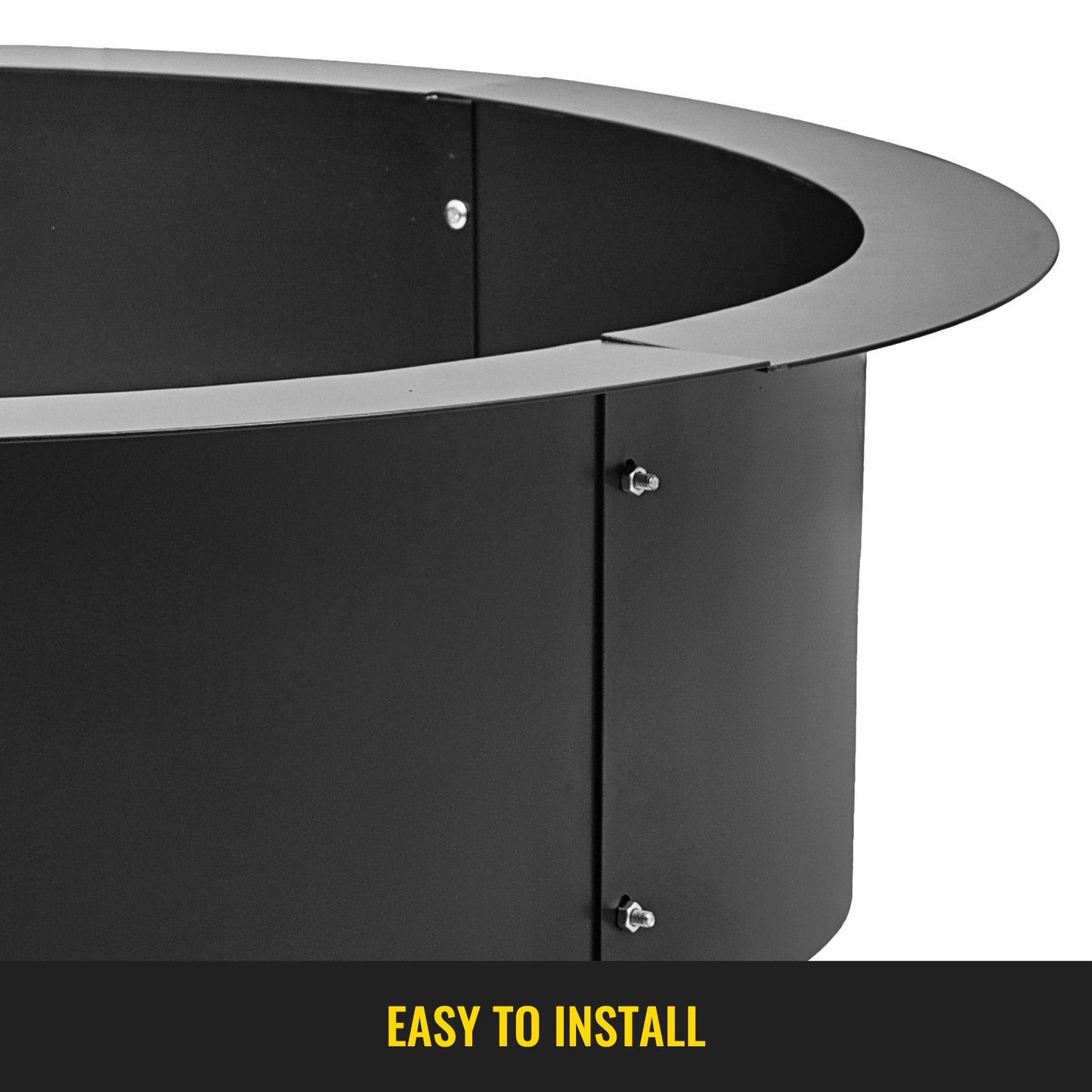 VEVOR Fire Pit Ring 36-Inch Outer/30-Inch Inner Diameter, Fire Pit Insert 3.0mm Thick Heavy Duty Solid Steel, Fire Pit Liner DIY Campfire Ring Above or In-Ground for Outdoor