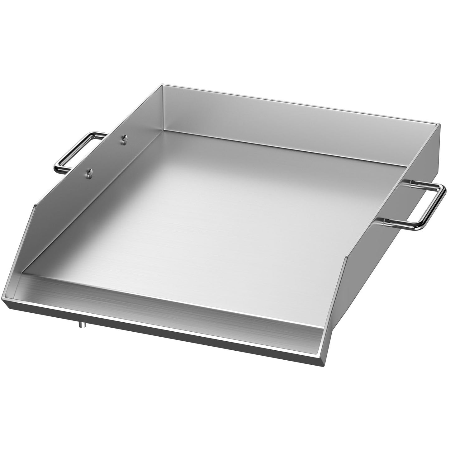 VEVOR Stainless Steel Griddle,18 X 16 Universal Flat Top Rectangular Plate, BBQ Charcoal/Gas Grill with 2 Handles and Grease Groove with Hole£¬Grills for Camping, Tailgating and Parties