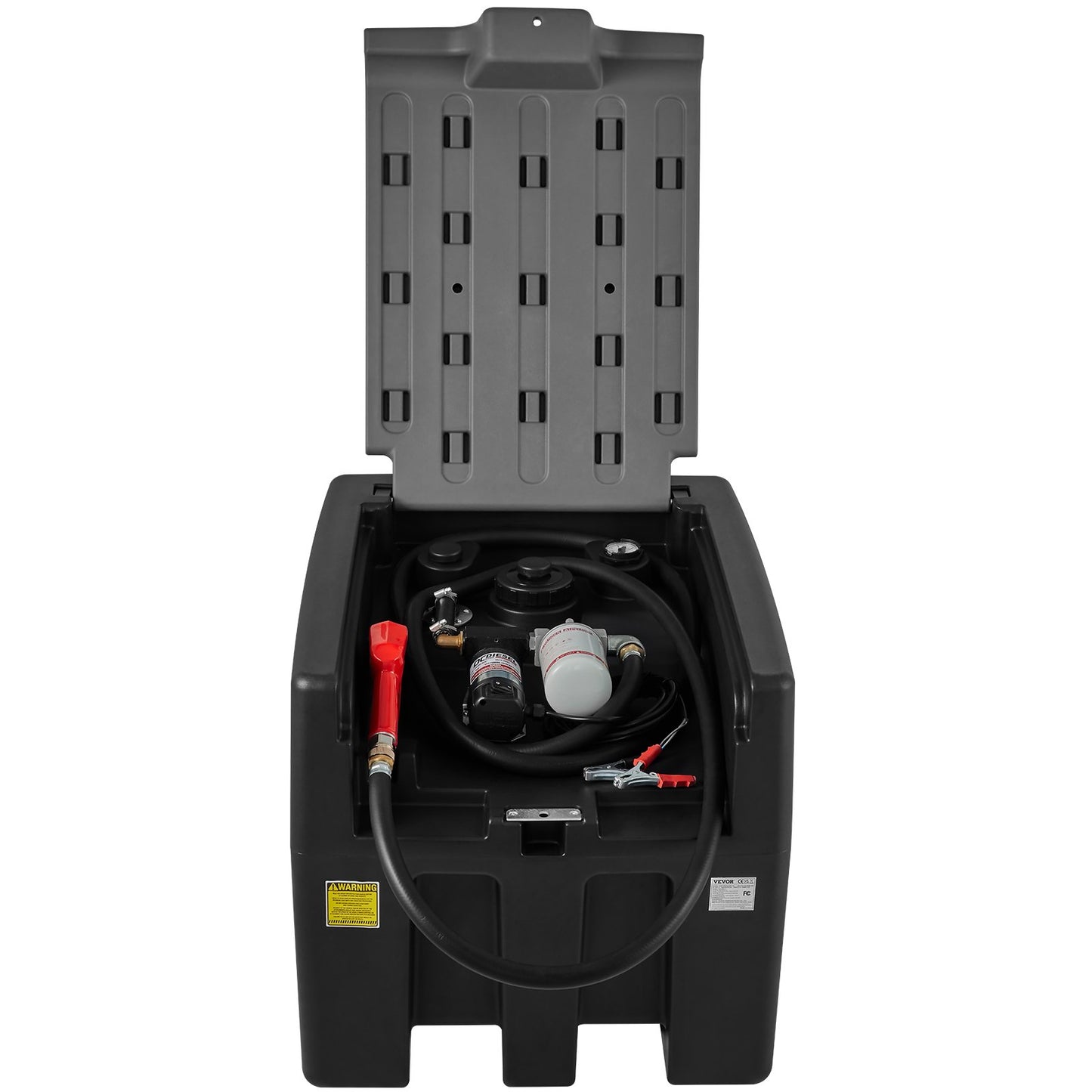 VEVOR Portable Diesel Tank, 58 Gallon Capacity & 10 GPM Flow Rate, Diesel Fuel Tank with 12V Electric Transfer Pump and 13.1ft Rubber Hose, PE Diesel Transfer Tank for Easy Fuel Transportation, Black