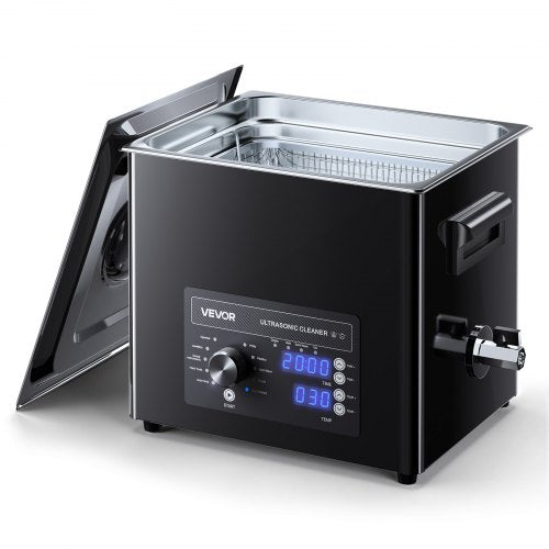 10L Ultrasonic Cleaner, Professional Ultrasonic Cleaner Machine with Knob Control, Stainless Steel Cleaning Machine with Basket and Cleaning Ball, for Watches, Razors, Jewelry, Coins and More