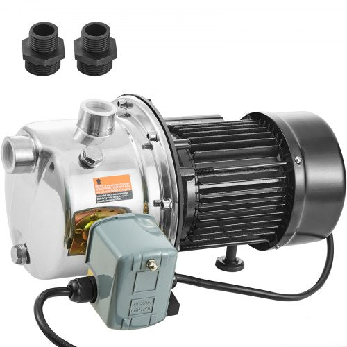 3/4HP SUS304 Stainless Steel Shallow Well Jet Pump, 115 Volt, 18.5 GPM 131 FT Maximum Head Irrigation Water Pump, for Agricultural Garden Irrigation System High-Rise Water Supply Shower Booster