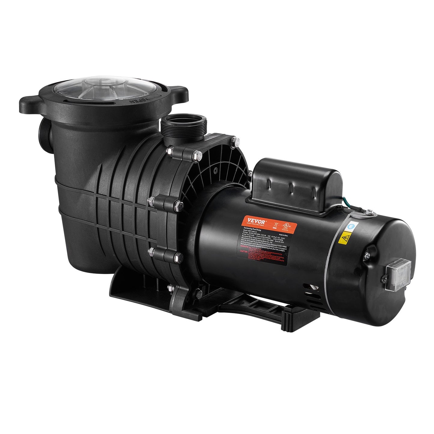 VEVOR Pool Pump 1.5HP 230V, Variable Dual Speed Pumps 1100W for Above Ground Pool, Strainer Filter Basket, 5400 GPH Max. Flow, Energy Saving Swimming Pool Pump