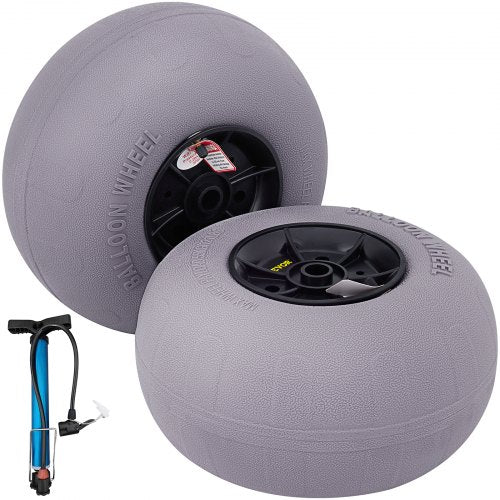 Beach Balloon Wheels, 13\' Replacement Sand Tires, TPU Cart Tires for Kayak Dolly, Canoe Cart and Buggy with Free Air Pump, 2-Pack