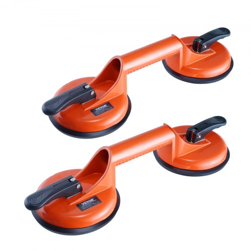 Glass Suction Cup, 4.7' 2 Pack 330 lbs Load Capacity, Vacuum Suction Cup with Aluminum Handle, Heavy Duty Industrial Suction Cup Lifter Tool for Glass, Granite, Tile, Metal, Wood Panel Lifting