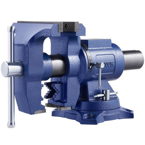 Heavy Duty Bench Vise, 6-1/2' Jaw Width, 5' Max Jaw Opening Multi-Purpose Ductile Iron Bench Vise with Anvil, 360¡ã Swivel Base Head, 3' Throat, 5620 lbs Clamp Force, for Pipe Repairing Metalworking