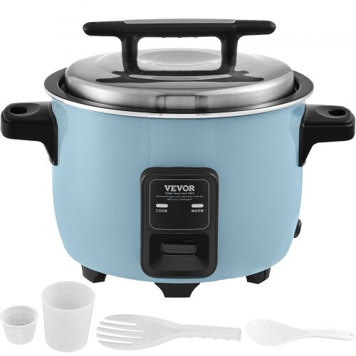 Commercial Rice Cooker, 60-Cup Rice Cooker, 13.74 Qt / 13 Liter Large Rice Cooker and Warmer with Nonstick Inner Pot, Fast Cooking and 24-Hour Keep Warm, with Rice Cup and Paddle, for Restaurant