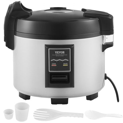 Commercial Rice Cooker, 45-Cup Rice Cooker, 9.51 Qt / 9 Liter Large Rice Cooker and Warmer with Nonstick Inner Pot, Fast Cooking and 12-Hour Keep Warm, with Rice Cup and Paddle, for Restaurant