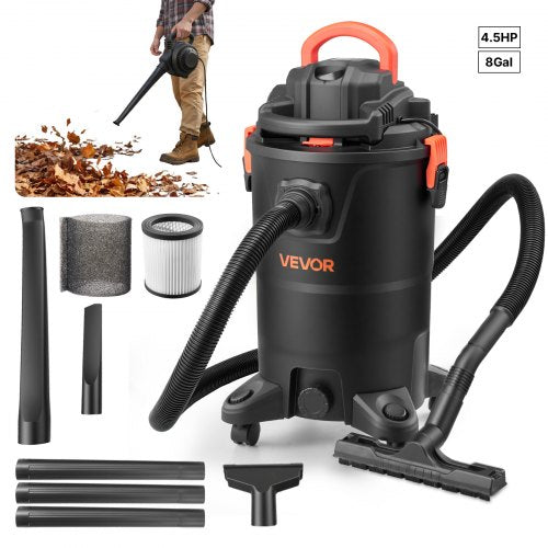 3-in-1 Shop Vac, 11 Gallon Wet Dry Shop Vacuum, 4.5 Peak HP Portable Vacuum Cleaner with Blower, Dual-Filter, 1350W Input Power, 1.25in x 7ft Hose, 9.8ft Cord for Jobsite, Workshop, Garage, Home
