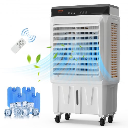 VEVOR Evaporative Air Cooler, 2100 CFM, 135 Oscillating Swamp Cooler with Adjustable 3 Speeds and 12 H Timer, 7 Gal Portable Air Cooler for 750 Sq.ft, Indoor/Outdoor Use