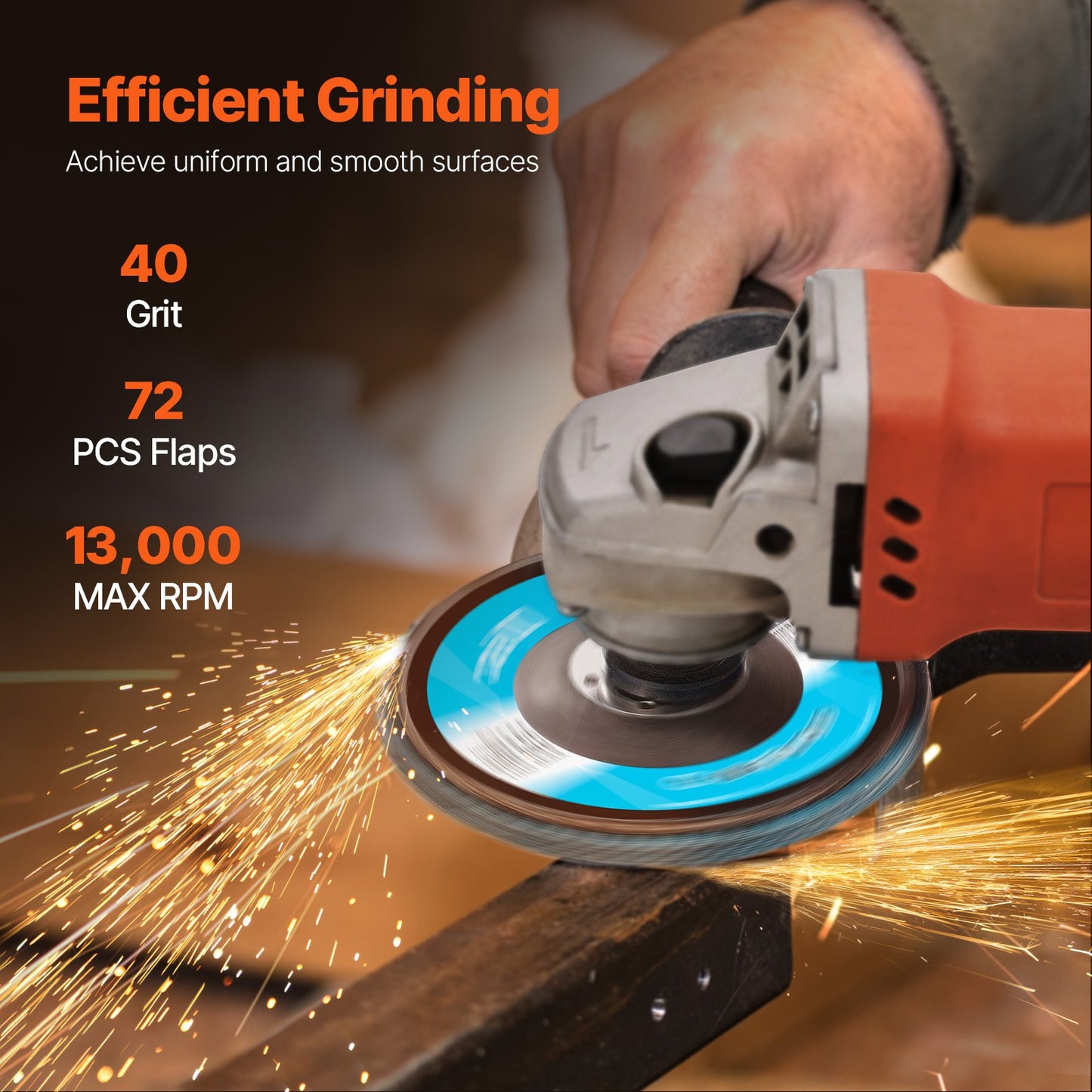 VEVOR Flap Discs 4-1/2 x 7/8 Sanding Disc for Angle Grinder 40 Grit 10 Packs