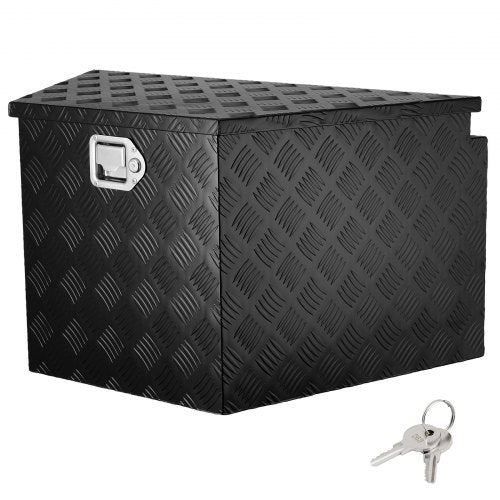 Trailer Tongue Box, Aluminum Alloy Diamond Plate Tongue Box Tool Chest, Heavy Duty Trailer Box Storage with Lock and Keys, Utility Trailer Tongue Box for Pickup Truck, RV, Trailer, 33'x19'x18'