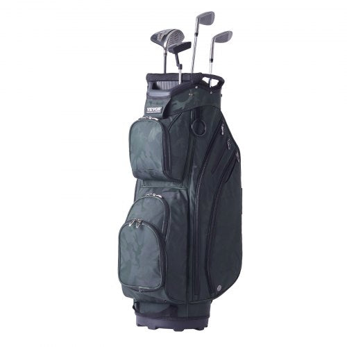 Golf Cart Bag with 14 Way Organizer Divider Top, 36¡± 11 Pockets Premium Nylon Cart Bag, Durable Golf Bags with Handles & Dust Cover & Detachable Straps for Men & Women, Army Green