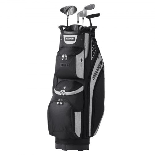 Golf Cart Bag with 14 Way Organizer Divider Top, 36¡± 13 Pockets Premium Cart Bag, Durable Golf Bags with Handles & Dust Cover & Detachable Straps for Men & Women, Black Color-Block