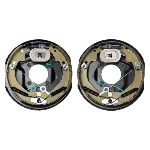 Electric Trailer Brake Assembly, 10' x 2-1/4', 1 Pair Self-Adjusting Electric Brakes Kit for 3500 lbs Axle, 4-Hole Mounting, Backing Plates for Brake System Part Replacement (1 Right + 1 Left)