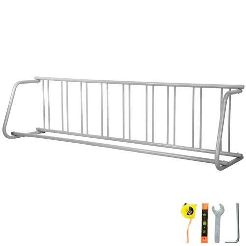 111\' Length Floor Bike Rack, 9 Holders All-Steel Grid Bike Rack, Single-Side Storage Stand for Garages Streets Yards