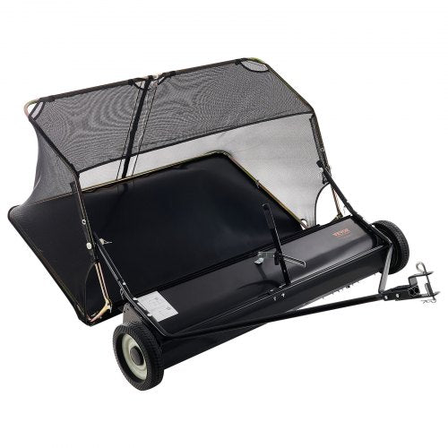 52 in Tow Behind Lawn Sweeper, 26 cu.ft. Large Yard Sweeper, Adjustable Sweeping Height, Heavy Duty Leaf & Grass Collector with Dumping Rope, Pull Behind Sweepers for Debris Grass Clippings