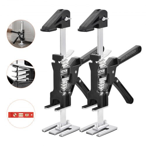 VEVOR Labor Saving Arm Jack, 2 PCS Bearing Capacity 200 lbs, Lifting up to 4.7, Hand Lifting Jack Tool with Magnetic Level, Door Panel Lifting Cabinet Jack for Door, Window, Furniture, Woodworking